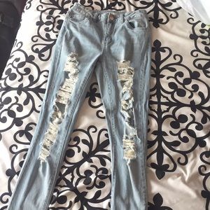 Miami High Rise Supper Skinny Ripped Jeans